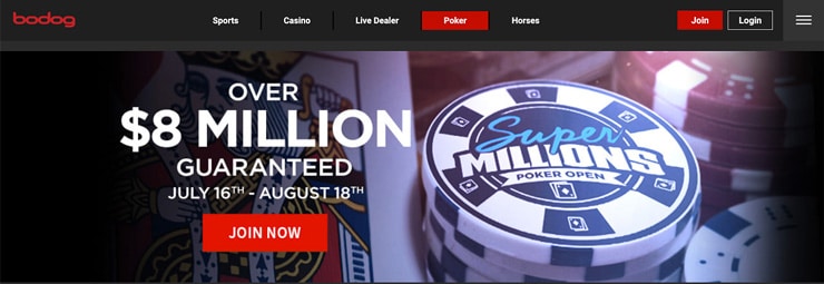 An example of a Canada Gambling Site that offers Poker: Bodog